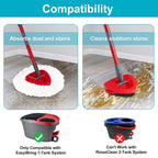 Spin Mop Replace Head, Base, Mop Handle Replacement for OCedar EasyWring 1 Tank System, Include 2 Microfiber Mop Head Replacement, 1 Sturdy Iron 30-58" Mop Handle, 1 Scrubber Head, 1 Spin Base
