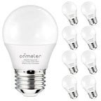 comzler Small Light Bulb, 60W Equivalent Light Bulbs, 6W 2700K Soft White, 600 Lumens Non-Dimmable LED Bulb, E26 Standard Screw Base A15/G45 Shape LED Appliance Bulb Refrigerator 8-Pack