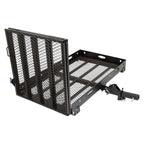 Silver Spring Folding Steel Wheelchair Carrier with Ramp & Hitch Mount, 48" x 27.75", Black - Heavy-Duty and Foldable Mobility Carrier for Scooter Vehicles and Wheelchairs
