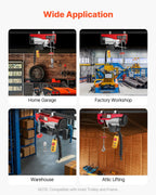 VEVOR Electric Hoist with Remote Control, 1320LBS Electric Winch, 110V Electric Hoist with 14ft Wired Control for Lifting in Factories, Warehouses, Construction Site, Attic