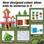 150PCS Magnetic Blocks-Build Mine Magnet World Forest Edition Kids Games for Boys&Girls Age 3-5 4-8 6-8, Magnetic Sensory STEM Toys Tiles for Toddlers Gifts for 3+ Years Old Ideal Construction Toys