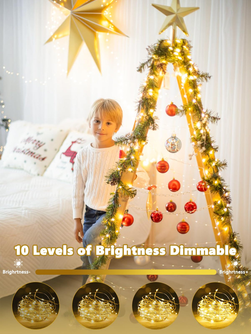 3 PK 78FT 240LED Fairy Lights Battery Operated with Timer Remote Warm White