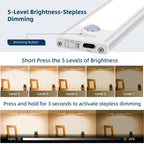16inch Under Cabinet Lighting, 4 Pack Rechargeable Motion Sensor Light Indoor, Wireless Dimmable Magnetic Closet Lights, 68 LED Under Counter Lights for Kitchen, Wardrobe, Stairs, Warm Light
