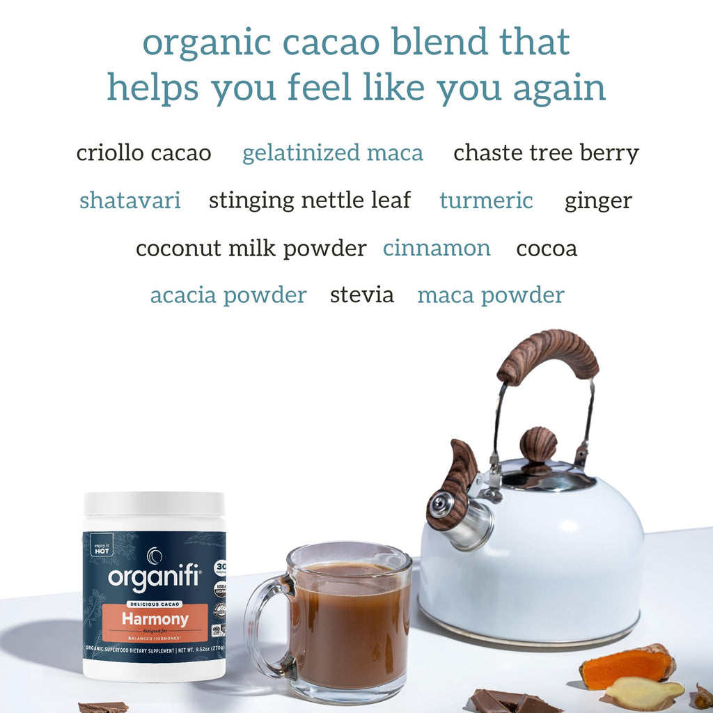 Organifi Harmony - Hormone Balance for Women with Cacao Superfood Powder, 30 Servings