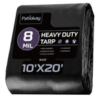 Patiobay Tarp 10x20 Feet, 8 Mil Large Waterproof Tarps Heavy Duty with Grommets Every 23.6", Thick Plastic Tarp, UV Resistant Tear&Fade Resistant, Reinforced Edges for Outdoor Pool Camp Tent