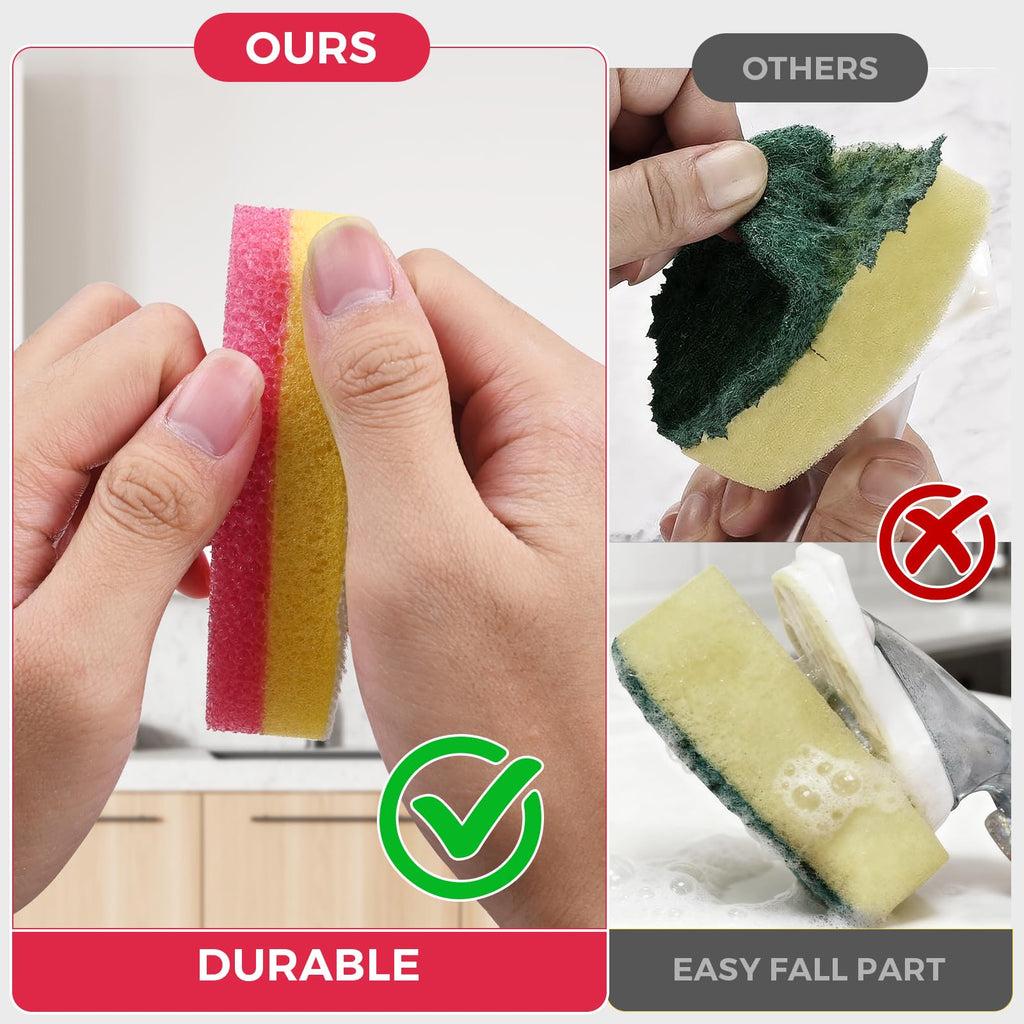 Sponge Refills for Scrub Daddy Dish Daddy - 20 Packs Dish Wand Refills, Scrub Brush Replacement Heads, Dish Brush Replacement Head for Kitchen Cleaning, Pink (Only Sponge Heads)