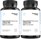 Zinc Picolinate, Magnesium Glycinate Supplements with P5P Vitamin B6 | Magnesium and Zinc Vitamin | Reproductive & Fertility Health, Hormone Balance, Immune System Support | 30 Day Supply (Pack of 2)