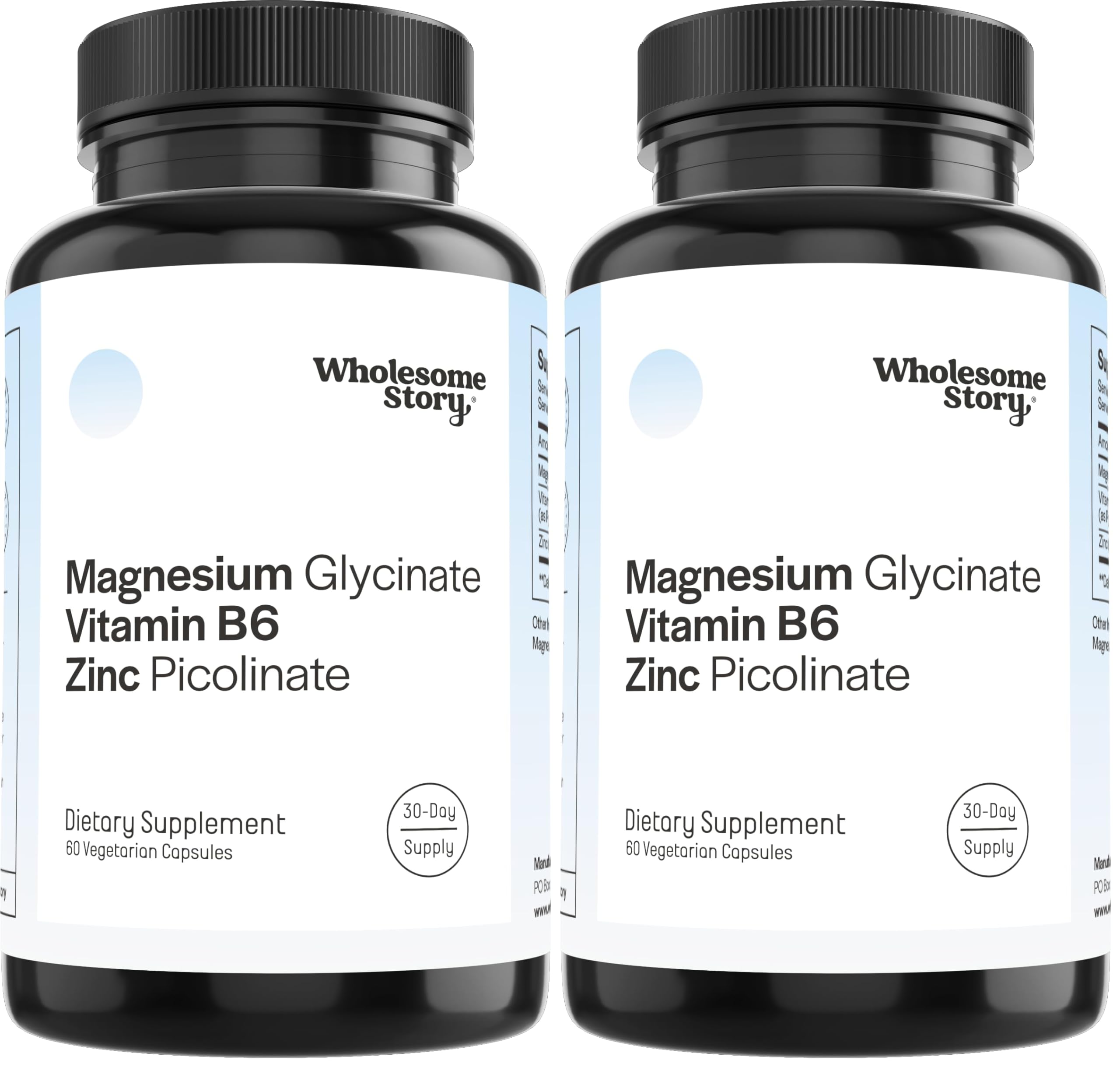 Zinc Picolinate, Magnesium Glycinate Supplements with P5P Vitamin B6 | Magnesium and Zinc Vitamin | Reproductive & Fertility Health, Hormone Balance, Immune System Support | 30 Day Supply (Pack of 2)