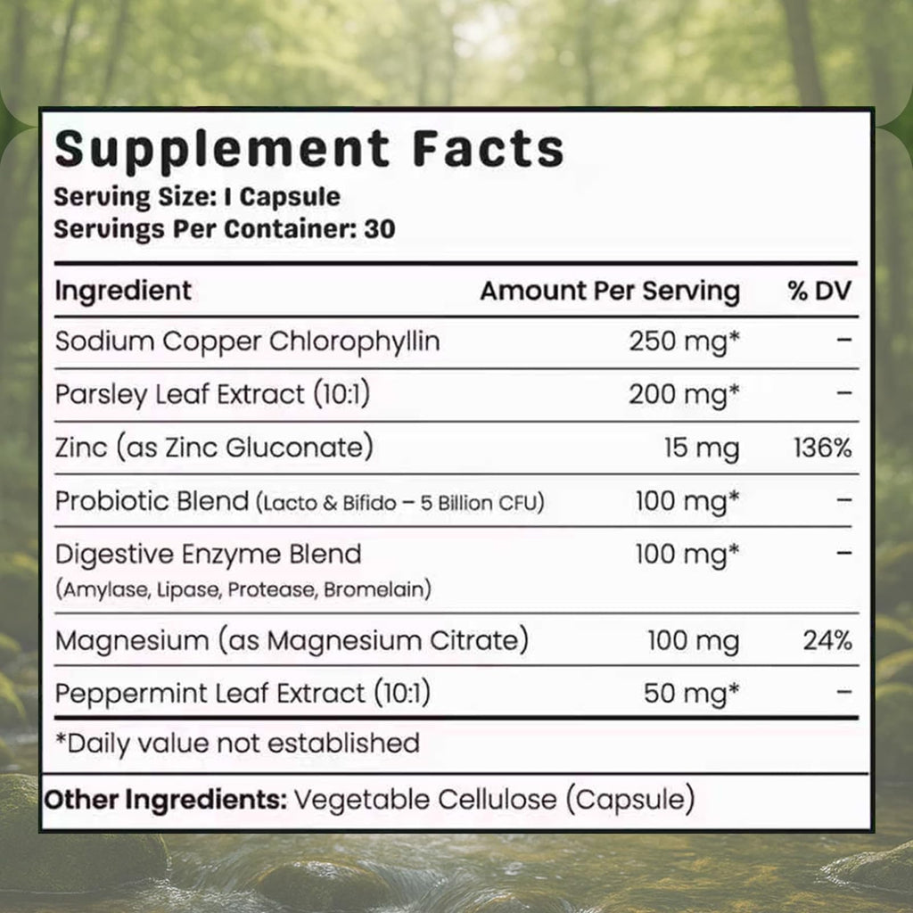Enerra Ovouria Breath and Gut Balance – Gut Health Probiotic with Magnesium Citrate, Zinc Gluconate, Probiotic Blend, Fresh Breath, Chronic Halitosis & Gut Health – 30 Capsules