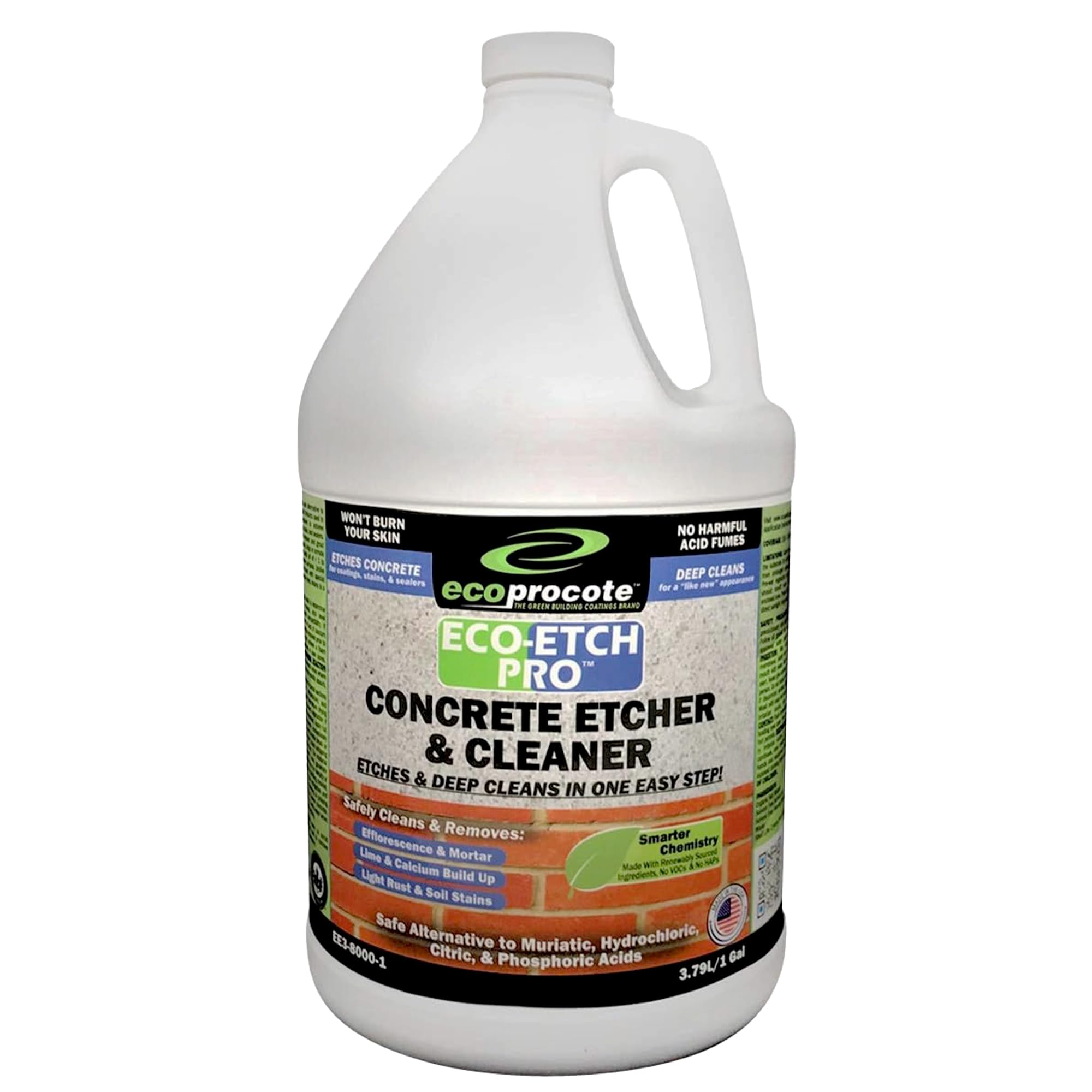 Eco Etch Pro Concrete Cleaner & Etcher Dissolver, Non-Toxic & Safe,1 Gallon