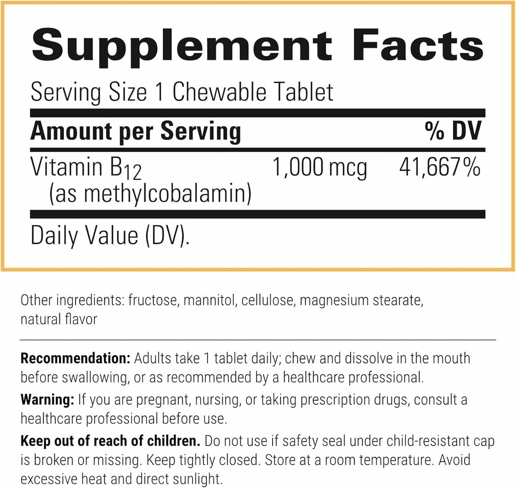 Integrative Therapeutics B-12 Active, Vitamin B12, Supports Nerve Function*, Cherry Flavored, 30 Chewable Tablets - 2 Pack