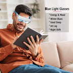 Lukirch Red Light Therapy Glasses 670nm – Eye Comfort & Visual Wellness, Blue Light Therapy Support for Sleep, Circadian Rhythm, Jet Lag & Seasonal Mood, Red & Blue (2-in-1)