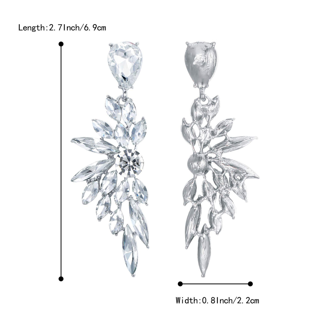 BriLove Women's Wedding Bridal Earrings Prom Dangle Earring Clear