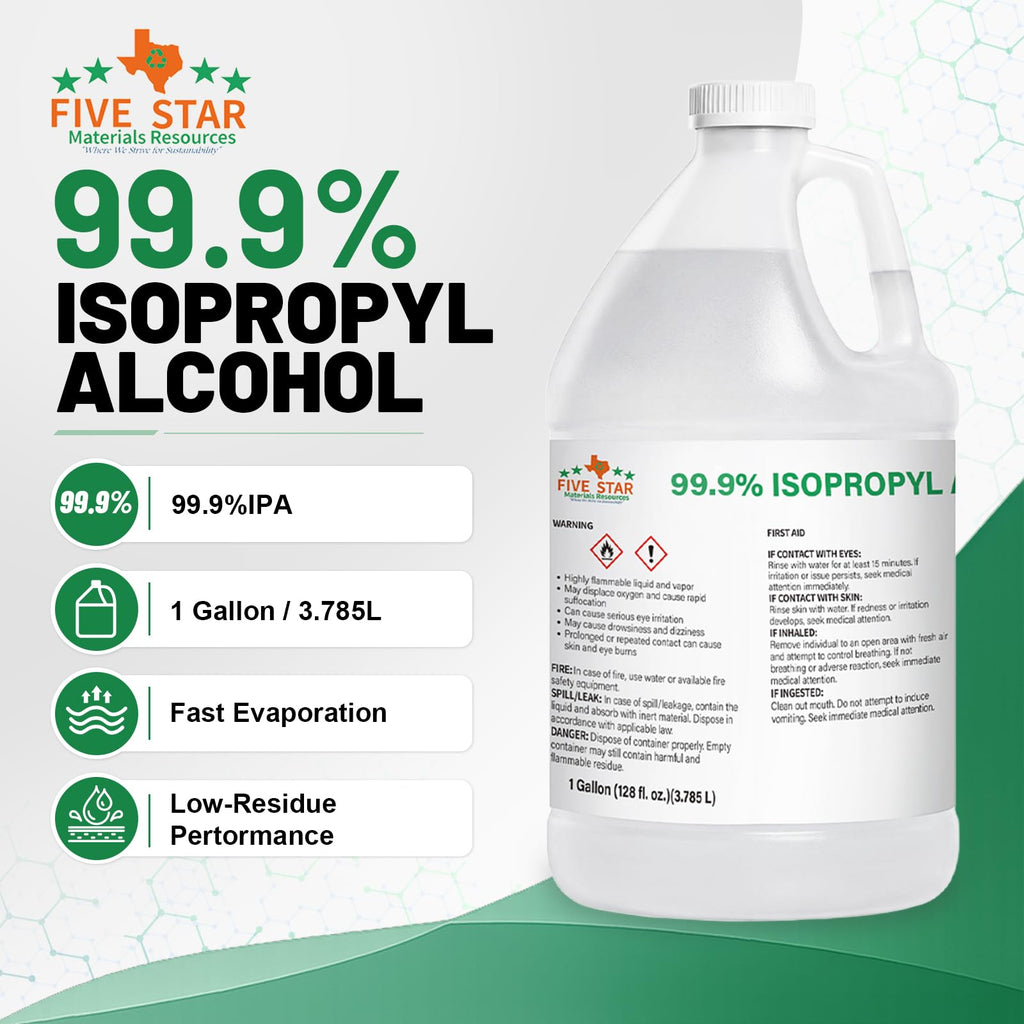 99.9% Pure Isopropyl Alcohol, Concentrated IPA, 1 Gallon 4 Quarts Pack