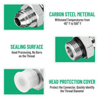 Racewill 10 Pack Hydraulic Hose Adapter Fittings: 1/2" JIC 37° Male x #10 SAE/ORB Male, Straight Tube Fitting Kits with Protection Cover
