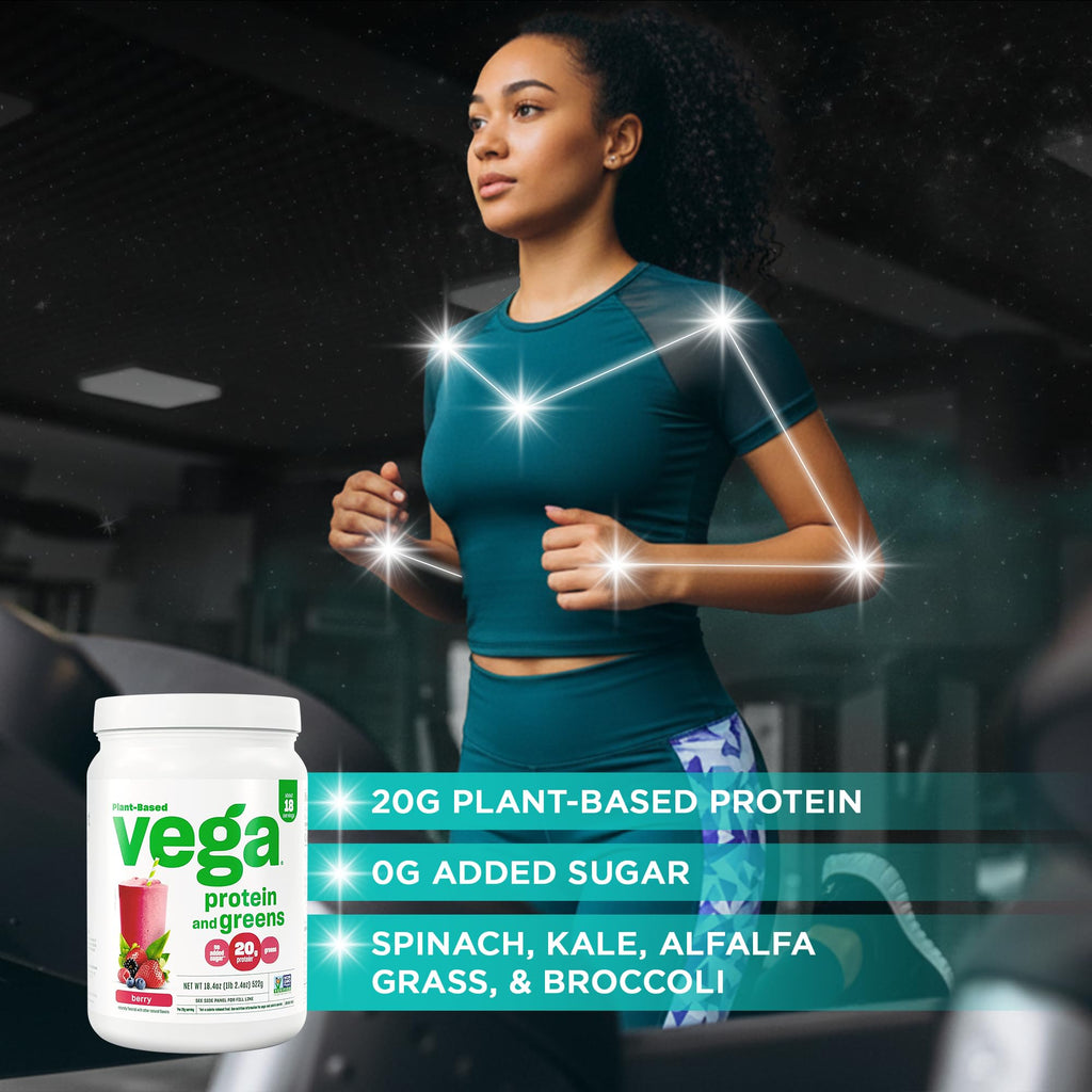 Vega Protein and Greens Protein Powder, Coconut Almond - 20g Plant Based Protein Plus Veggies, Vegan, Non GMO, Pea Protein for Women and Men, 1.1 lbs (Packaging May Vary)