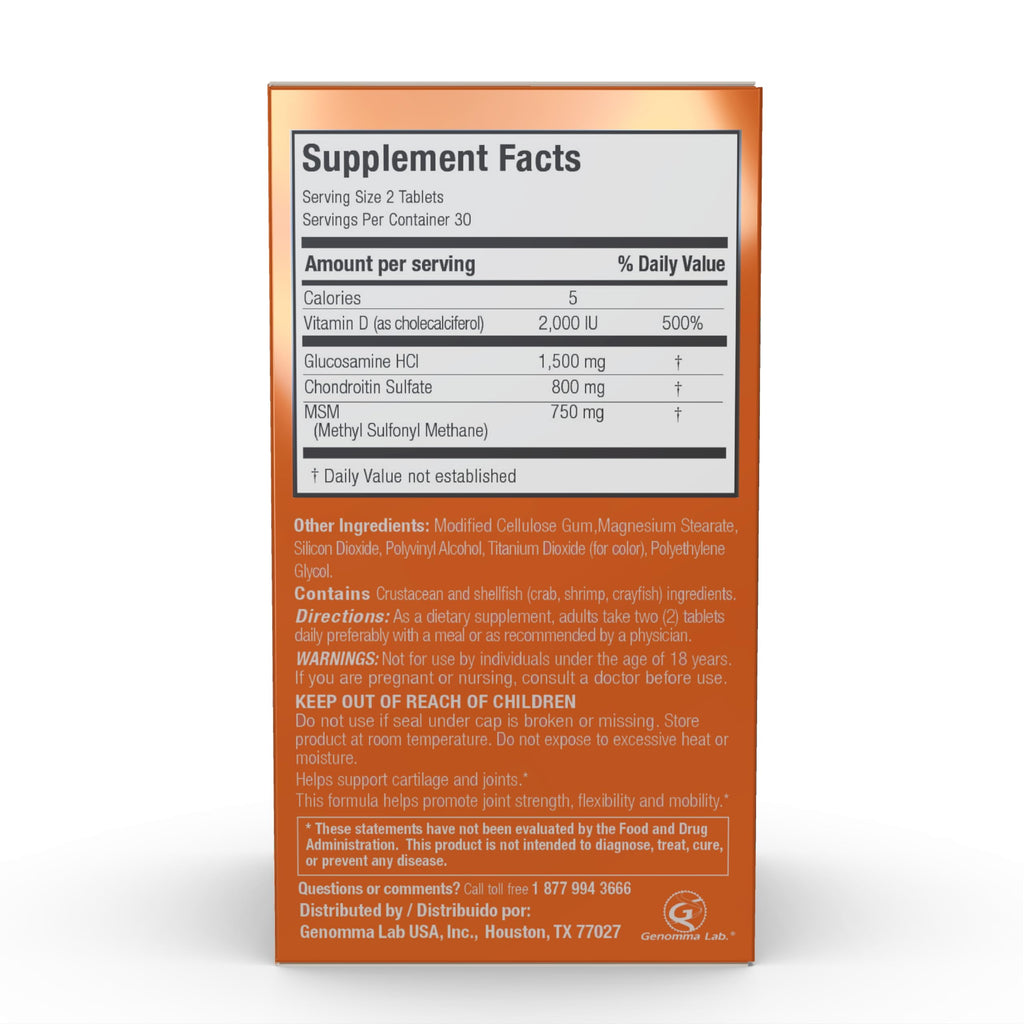 X Ray Dol Triple Action Joint Support Supplement with Glucosamine 1500mg, Chondroitin 800mg, MSM 750mg and 5X Vitamin D for Healthy Joints, Bones & Cartilage - 60 Count per Bottle - 6 Pack