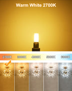 GOHDLAMP G9 LED Bulbs Dimmable, 40W Equivalent 120V, 2700K Soft White, 400 Lumens, G9 Light Bulbs for Chandelier, 18 Pack