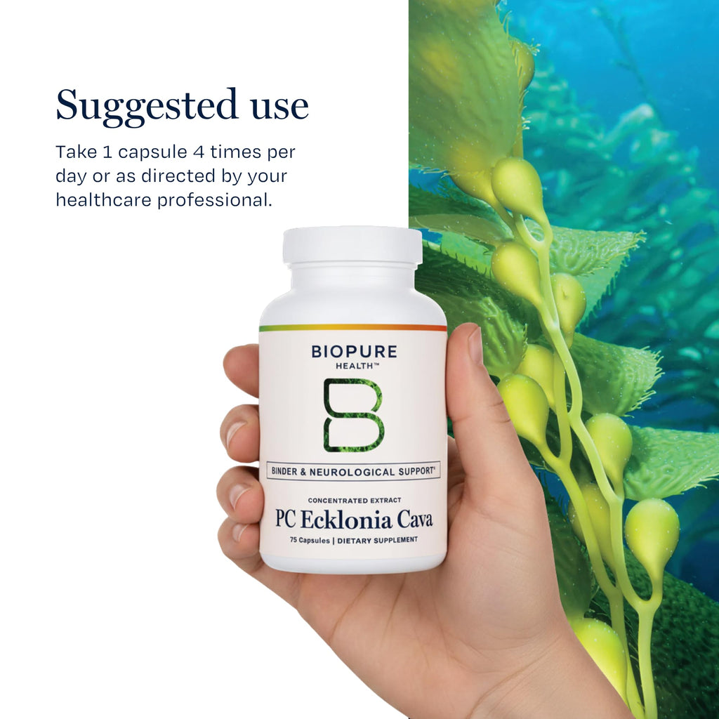 BioPure PC Ecklonia Cava Capsules – Marine Polyphenol Complex from Brown Seaweed, Rich in Phlorotannins, Trace Minerals & Nutrients for Cellular Health, Circulation & Immune Support – 75 Capsules