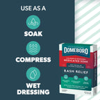 Domeboro Medicated Soak Rash Relief (Burow’s Solution), 12 Count (Pack of 1) - Packaging May Vary