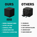 KENZ Coconut Charcoal Cubes 25 mm — 100% Natural, Low Ash, 72 pcs