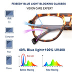FEISEDY Aviator Frame Glasses for Women Men Blue Light Blocking Glasses Anti Glare Computer Eyeglasses B0039