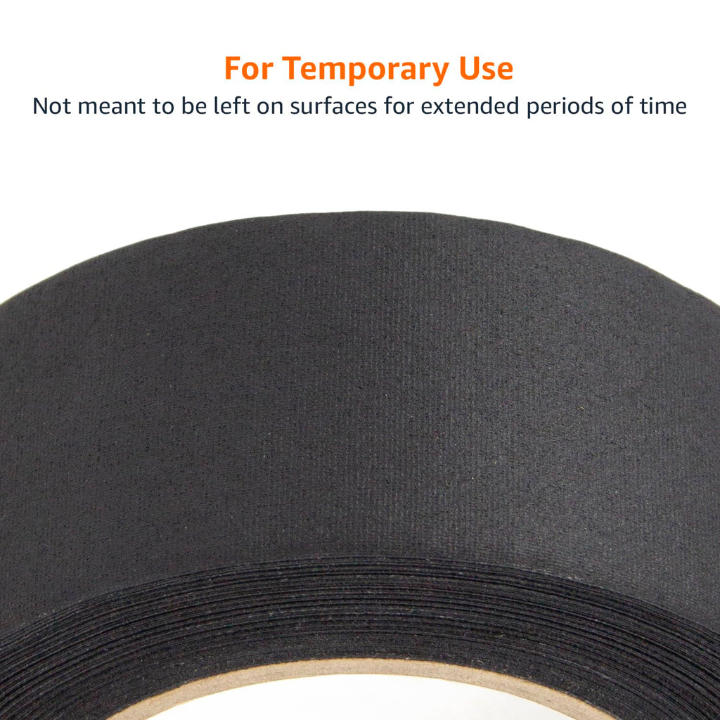 Amazon Basics No Residue, Non-Reflective Gaffers Tape for Photography, 2 inch x 90 feet, Black (Pack of 2)