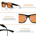 ANDWOOD Fit Over Blue Light Blocking Glasses for Women Men Fitover Computer TV Gaming AR Coatings Lens Improve Sleep Amber Orange
