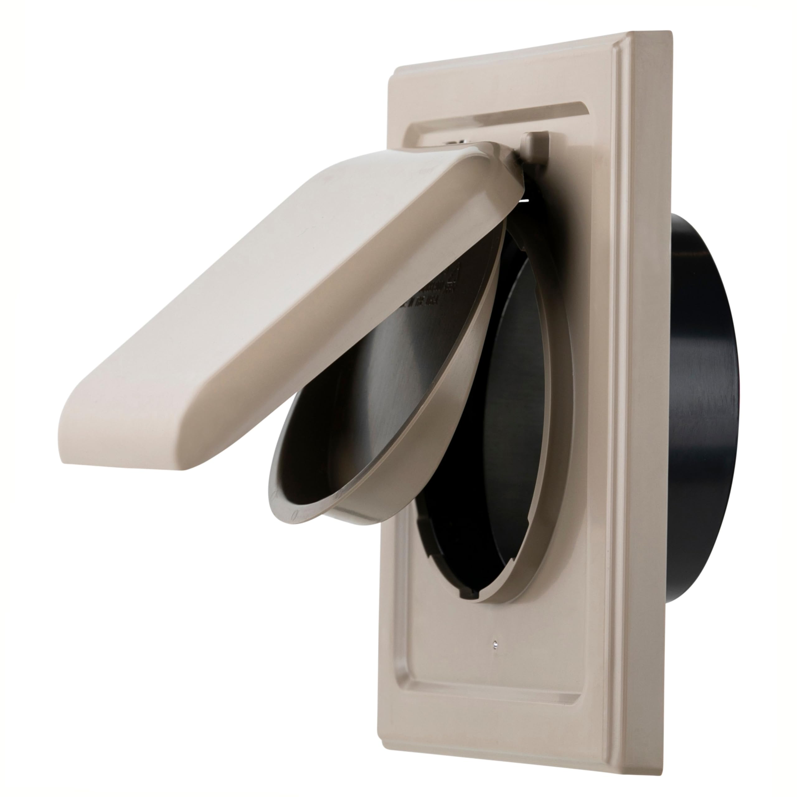 NO-PEST VENT, Exclusive Dual Door Dryer Vent Cover Outdoor 4 inch with Collar, Made in USA w Highest UV Resistant Plastic in any Outdoor Vent Cover (Wood Stock Brown, 4" Plastic WIth Collar)