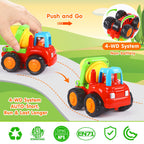 Toddler Toy Car,4PCS Inertia Toy Push and Go Cars,Toys for 2 Year Old Boy