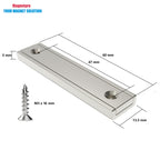 Magnetpro Rectangular Magnets 70 LB Force Size 2.36" x 0.53" x 0.20" with Counterparts and Countersunk Hole, Household and Industrial Pot Magnet with Screws Pack of 6