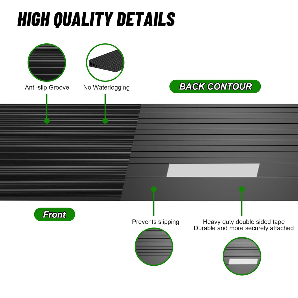 Nuvium 1.2" Rise Threshold Ramps for Doorways, 35.5" Wide Natural Rubber Power Wheelchair Ramp is Adjustable and Cuttable for Doorways, Curb, Sweeper, Power Scooters, 2000 Lbs Load Capacity