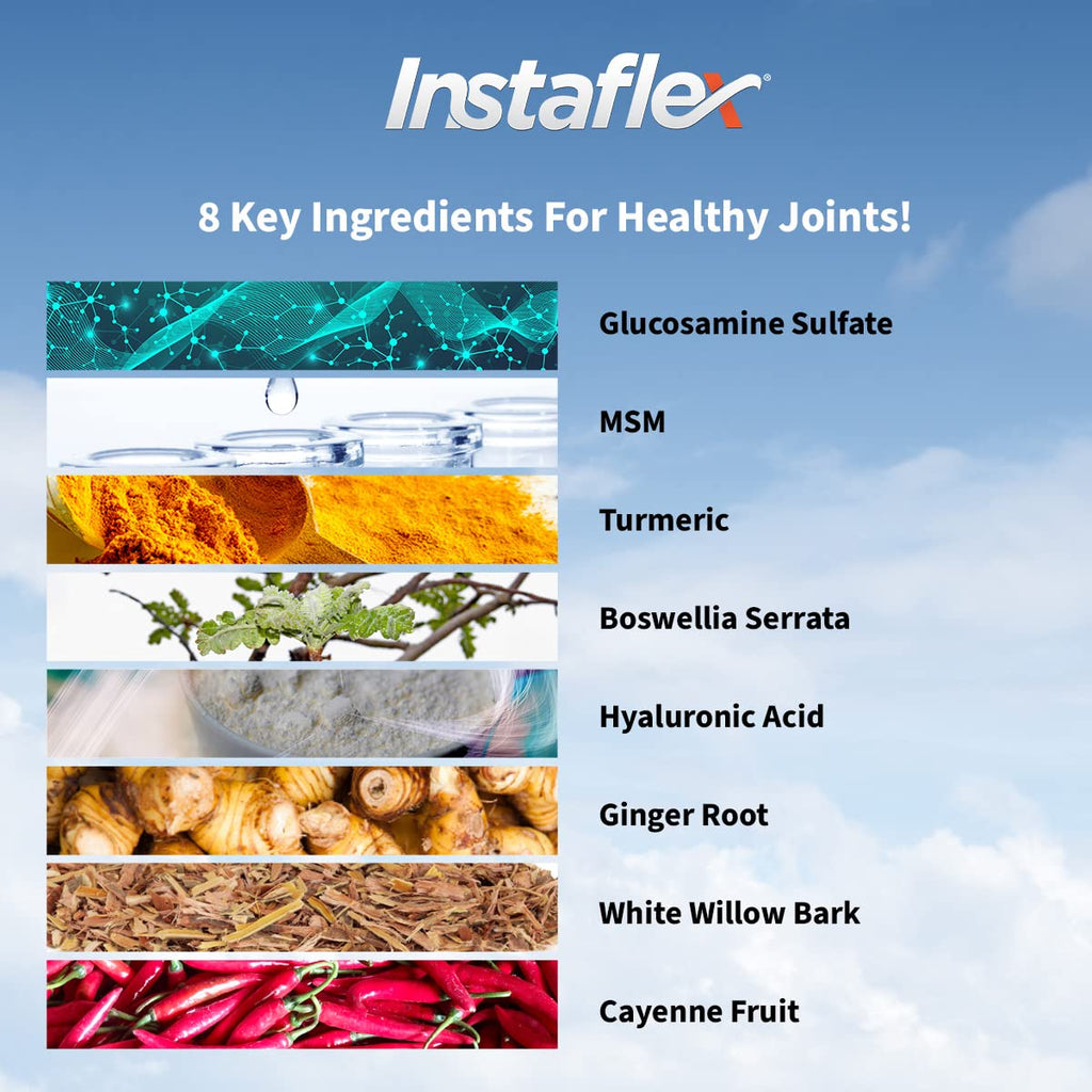 Instaflex Joint Support Supplement for Men and Women - Glucosamine, MSM, White Willow, Turmeric, Ginger, Cayenne, Hyaluronic Acid - 42 Capsules