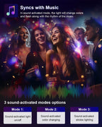 Luditek 2-Pack Sound Activated Party Lights with Remote Control, Disco Ball Light, DJ Strobe Lamp for Home Room Dance Party Supplies White Elephant Gifts Birthday Christmas Halloween Party Decorations