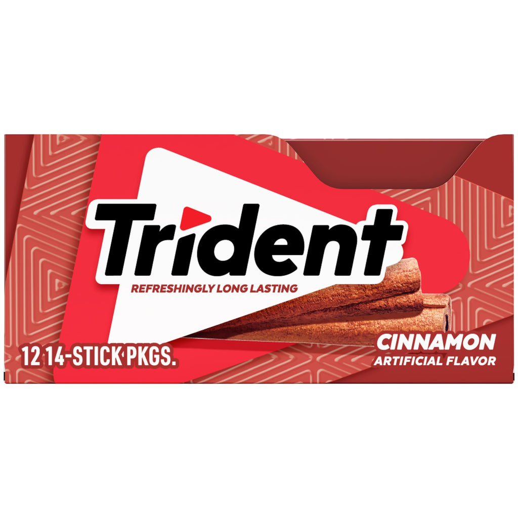 Trident Cinnamon Sugar Free Gum, 12 Packs of 14 Pieces (168 Total Pieces)