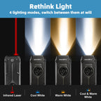 Flat EDC Rechargeable Tactical Flashlight, UV Magnetic Small Work light