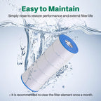 TOREAD PA120 Pool Filter Replacement for Ultra-B2, CX1200RE, C1200, Unicel C-8412, Filbur FC-1293, Waterway Clearwater II, Pro Clean 125, 817-0125N, Aladdin 22002, L x OD:23 1/4"x 8 15/16"