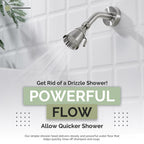 Angle Simple Shower Head, Brass High Flow Shower Sprayer Head, Adjustable Angle and Water Flow, G 1/2, Brushed Nickel