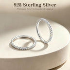 VISDIV 2mm 925 Sterling Silver Rings Gold Engagement Wedding Bands Eternity Cubic Zirconia Simulated Diamond 2pairs Stackable Ring for Women Size 5-10