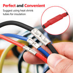 BAALA 520 PCS Non Insulated Butt Connectors Kit,26-8 Gauge Butt Splice Connector Uninsulated Wire Splice Connectors, Tinned Copper Marine Grade Seamless Barrel Crimping Butt Terminals