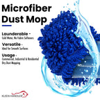 Kleen Handler 48 inch Microfiber Dust Mop | Extra Large Washable Commercial Mop Head Replacement, Pack of 6