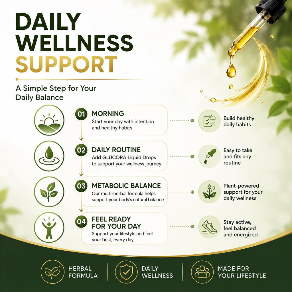 UXZQEN Glucora Berberina Liquida Drops, Fast-Absorbing Herbal Formula with Berberine & Botanical Blend, Daily Wellness Liquid Supplement, Sugar Free, Non-GMO - 2 fl oz