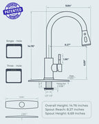 FORIOUS Kitchen Faucets Pull Down Sprayer, Stainless Steel, Brushed Nickel