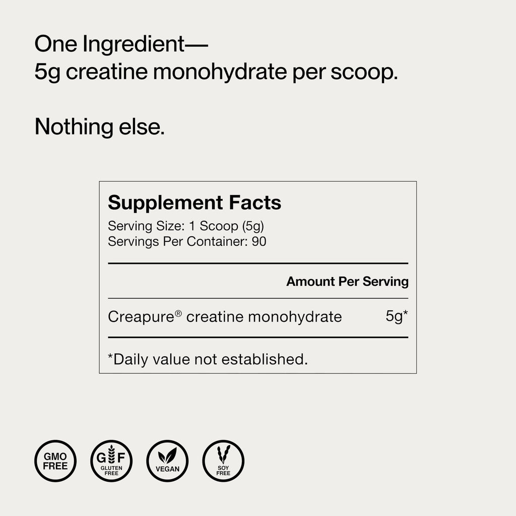 Momentous Creatine Monohydrate Powder - Creapure Creatine Powder - Supports Strength, Lean Muscle, & Recovery for Men & Women - NSF Certified for Sport - 5 g per Serving - 90 Servings