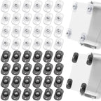 Honoson 48 Pcs Self Adhesive Caster Wheels Appliance Rollers Appliance Sliders for Kitchen 360° Swivel Universal Wheel Mini Small Kitchen (Clear Black White with 1 Steel Ball Style)