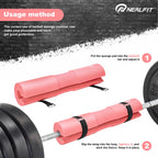 NEALFIT Barbell Pad Squat Pad for Squats���Squat Bar Pad���Great for Weightlifting,Lunges and Hip Thrusts���Foam Sponge Pad���Fit Standard and Olympic Bars Perfectly (Light Pink)