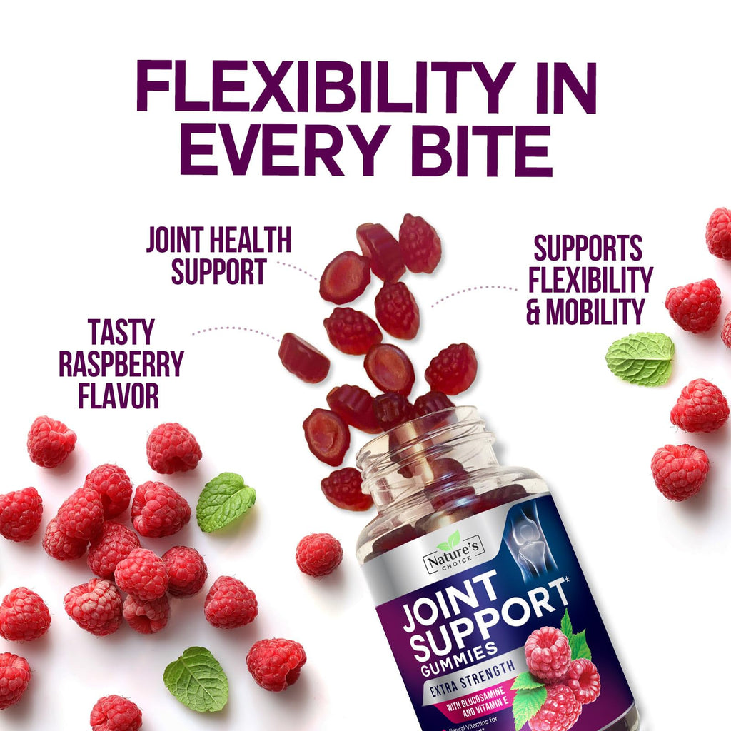 Joint Support Gummies - Extra Strength Glucosamine Gummy Supplement with Vitamin E - Natural Cartilage Joint Health & Flexibility Support, Best Support Glucosamine Chew for Men & Women - 120 Gummies