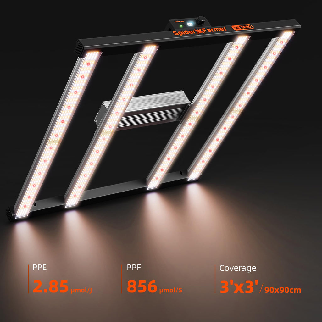 Spider Farmer SE3000 LED Grow Light 300W, Osram Red & App Controlled