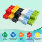 2x4 Bricks 500 Piece Classic Building Bricks and 1 Gray Baseplate, 2x4 Bricks Bulk Creative Building Toys, Blocks Bulk for Kids Ages 6+, 6 Colors