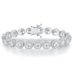 Gemsme Tennis Bracelet for Women 1 Row 18K White Gold Plated 5mm Round Cubic Zirconia Bracelets